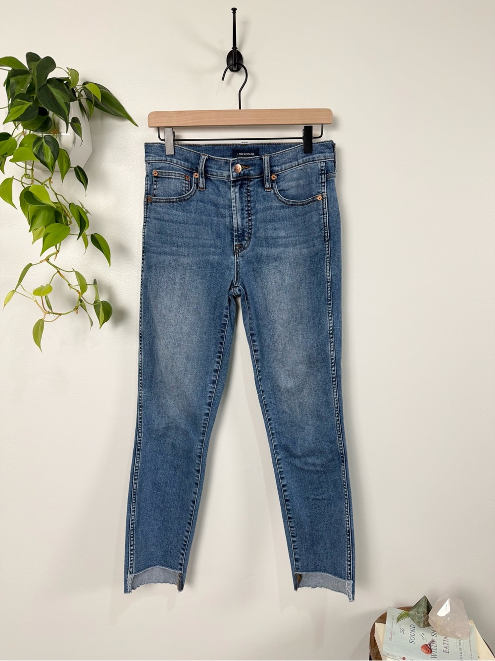 J. Crew Vintage Straight Ankle Jeans 27T Raw Edge Step Hem 10" Rise Classic
